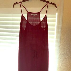 Wine sleeveless mini dress